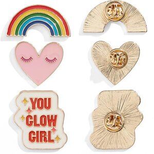 NWT Nordstrom‎ BP Go Girl Pins Set of Three Positive Rainbow Heart New With Tags